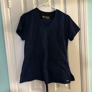 Greys anatomy navy scrub set.